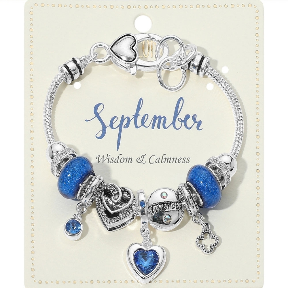 September Birthstone Charm Bracelet